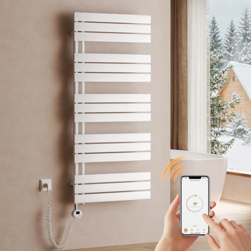 S'AFIELINA Handtuchheizkörper elektrisch 1320×600 mm 800W WLAN Weiß