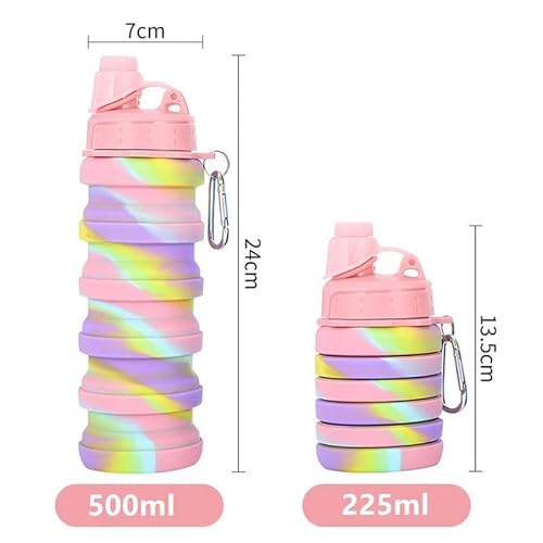 Aflhyjk Silicone Sports Bottle Wind Camouflage Outdoor Fitness Portable Cup Personalized Folding Water Cup ( Color : D , Size : 0.5L ) #TOP1