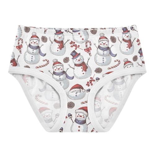Little Girls Christmas Snowman Underwear Soft Cotton Kids Panties in Sizes 2/3t, 4t, 5t, 6 and 8
