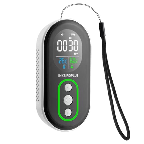 Image of INKBIRDPLUS Portable Carbon Monoxide Detector for CO Temperature Humidity | Rechargeable CO Monitor with Temperature & Humidity Sensor, 3-in-1 Air Quality Monitor with Audible & Visual Alarms