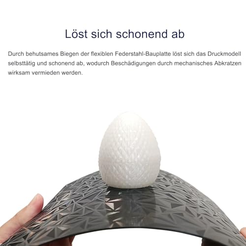 JAUEIVER 257 x 257mm Druckplatte, Texturiertes Carbonfaser-Optik PET & Diamantmuster PEO Druckbett-Druckplatte Kompatibel mit 3D-Drucker Bambu Lab X1, X1C, X1E, P1P, P1S, A1