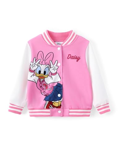 Image of Disney Girl & Boy Varsity Bomber Jacket Fall Sweatshirt Toddler to Big Kid | Officially Licensed Jacket with Mickey, Minnie, Spider-Man, Gwen, Toy Story, Cars, Frozen, Princess, Stitch, Zootopia Designs