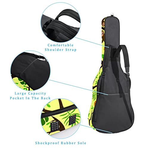 Housse de transport rembourrée imperméable Oxford pour guitare avec bandoulière réglable Motif paresseux sur une branche - Les Beatles, Paul McCartney, John Lennon, RIngo Starr, George Harrison Housse de transport rembourrée imperméable Oxford pour guitare avec bandoulière réglable Motif paresseux sur une branche – Image 4