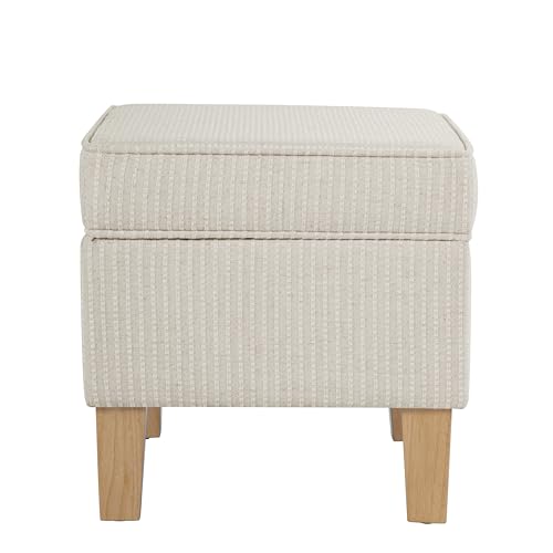 HomePop 22" Modern Rectangular Storage Ottoman - White Woven Stripe by HomePop - Used condition - Image 4
