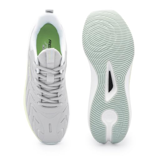 Image of Red Tape Men's Sneakers Grey Green Mesh KPU Round Toe Lace-Up