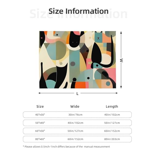 Couverture polaire confortable motif chat style artistique moderne
