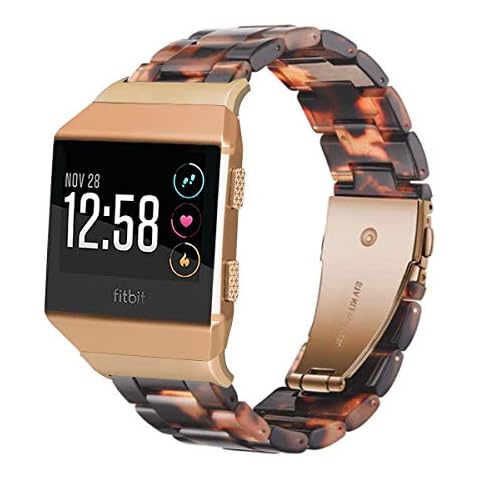 Ayeger Resin Band Compatible with Fitbit Ionic,Women Men Resin Accessory Band Wristband Strap Blacelet for Fitbit Ionic Smart Watch Fitness (Tortoise) Cover