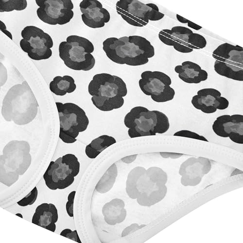 Abstract Black Gray Spots White Girl Panties Cute Toddler Girls Underwear Cotton Pattern Briefs Undies Kids 2t4