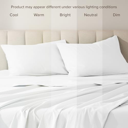 Bare Home 100% Organic Cotton King Pillowcase Set - Crisp Percale Weave - White Pillowcases 2 Pack - Lightweight & Breathable (King Pillowcase Set of 2, White) by Bare Home - Image 7