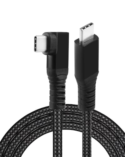 Link Cable USB C to USB C for Meta Quest 3S/3/2/Pro/Pico 4/Ultra VR Long Cable for Pico 4 Ultra/4 PC/Steam Oculus/Meta 90 Degree Right Angle Fast Charging Accesorios for Virtual Reality Headset PC VR