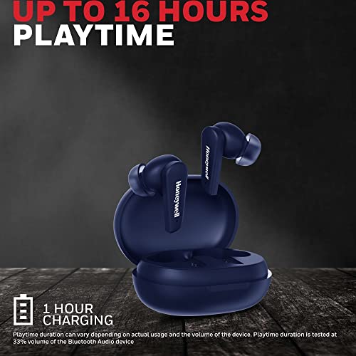 Image of Honeywell Trueno U5000 Truly Wireless ANC Earbuds, Bluetooth V5.0, 16 hrs non-stop music in 1 hr of charge, Noise cancelling with ANC, High Bass, 260mAh Battery, IPX4 Water Resistance, Voice Assistant