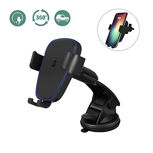 Antye Schnelles Wireless Auto Ladegerät Schnelle Funk-Kfz-Ladegerät Qi Induktives KFZ Ladegerät und Halterung für Samsung Galaxy Note 8/S8/S8 Plus/S8+/S7/S6, iPhone X/8/8Plus und Alle Qi Geräten