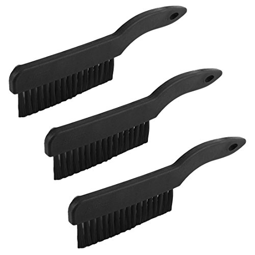 Aexit Plastic Handle Cleaning Brushes Anti Static Conductive Ground ESD Brushes Cleaning Tool 3 Antistatic Brushes Pcs Black