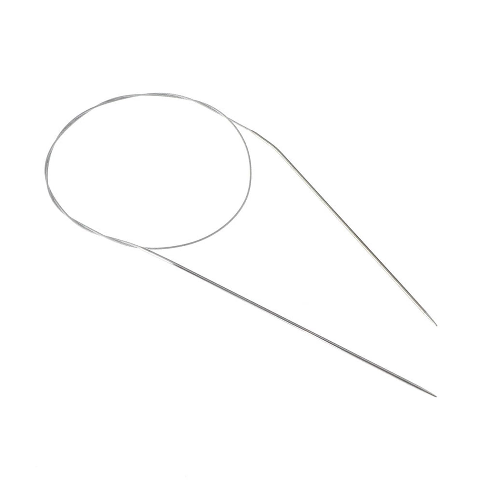 Knitting Needles 80/100cm Stainless Steel Circular Needle Round Weaving Knitting Needles Handmade Crochet Hook DIY Crafts Household Sewing Pins(80cm-1.75mm)