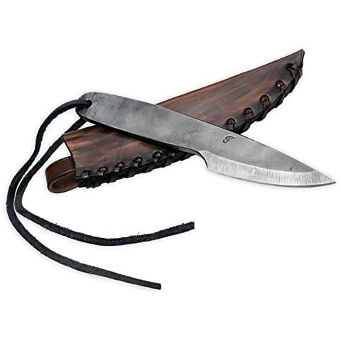 Toferner Hand Forged Knife with Sheath, Hardened Blade, Genuine Leather Case, Hand Made Craft, Gift Idea for Men (Brown) Cover