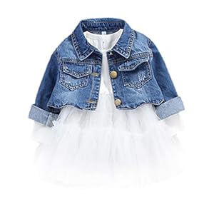 2Pcs Baby Meisjes Kleding Sets Meisje Lange Mouwen Tutu Jurk En Denim Jas Jas Lente Herfst