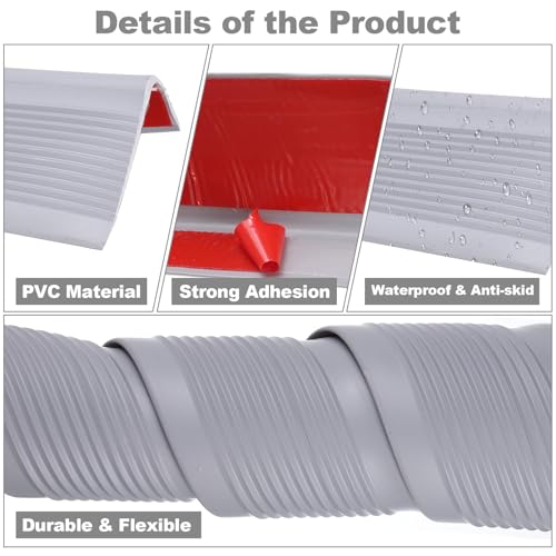 QUARKZMAN Stufenkantenschutz, rutschfeste Treppenstufenkante, selbstklebende Treppenstufenleisten für den Innen- und Außenbereich, Zuhause, Büro, Grau (1,2 m)