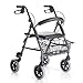 Salute Solare Deambulatore Rollator per anziani, Alluminio, Leggero, Freni manuali e bloccabili, Girello con seduta e 4 ruote, Deambulatore pieghevole, Girello anziani