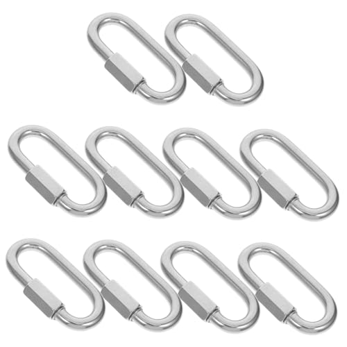 ERINGOGO 10-Pack Stainless Steel Chain Connectors Quick Link Chain Connectors for Heavy Duty Applications