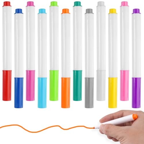 12 Pièces Marqueurs Colorés pour Tableau Mémo LED, Stylo Liquide Effaçable Surligneurs, Stylos Fluorescents LED, Feutre Effacable pour Tableau Lumineux...