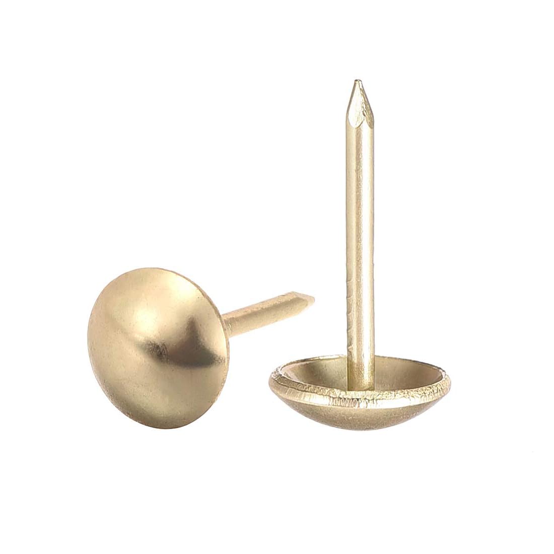 Unifizz 80Pcs Upholstery Tacks 9mmx17mm Decorative Round Head Furniture Nails Pins Gold Tone for Sofa, Chair, Headboards, Carpets, Woodcraft