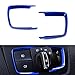 iJDMTOY 2pc Blue Light Switch Surrounding Decorative Trims Compatible with BMW 2 3 4 Series X5 X6 (F22 F30 F31 F32 F33 F15 F16)