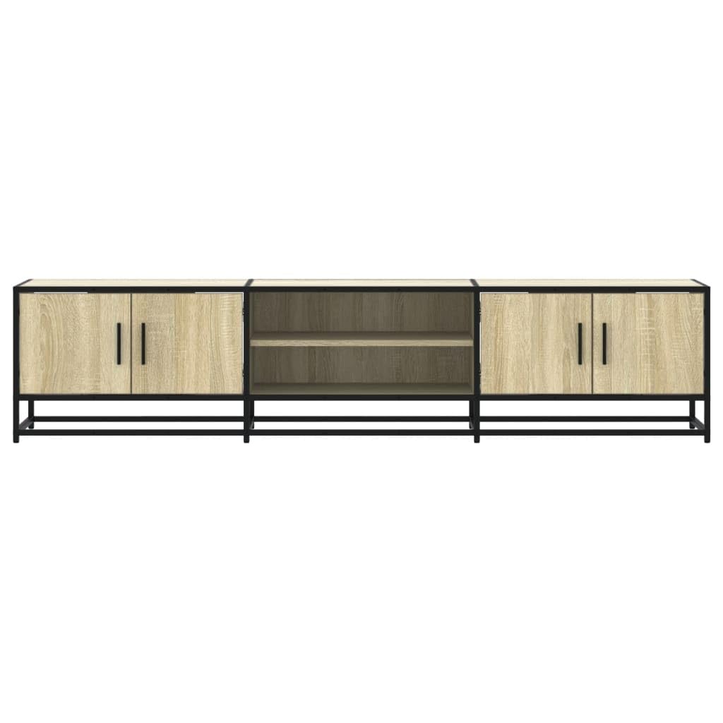 Mobile basso per TV in rovere Sonoma, 180 x 35 x 41 cm, in metallo