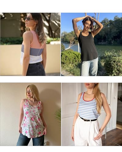 Zeagoo Womens Tank Tops Flowy Loose Fit Scoop Neck Casual Summer Tops Curvy Hem3