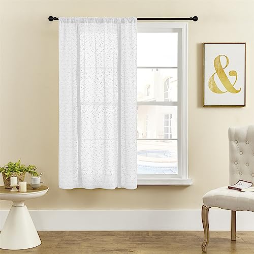 ele ELEOPTION Roman Tie-up Blind Curtain Translucent Elegant Luxury Window Voile Tier Curtain for Bedroom Living Room - Image 3