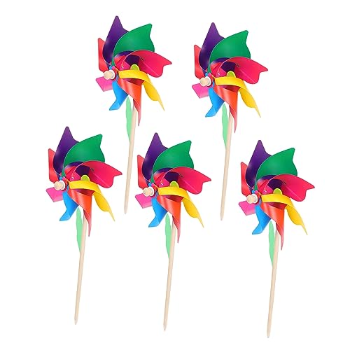 Toddmomy 5pcs Garden Windmill Lovely Pinwheels for Outdoor Lawn Decor Fun Ornaments for Durable and Vibrant Windmill Decor for Parties and Celebrations