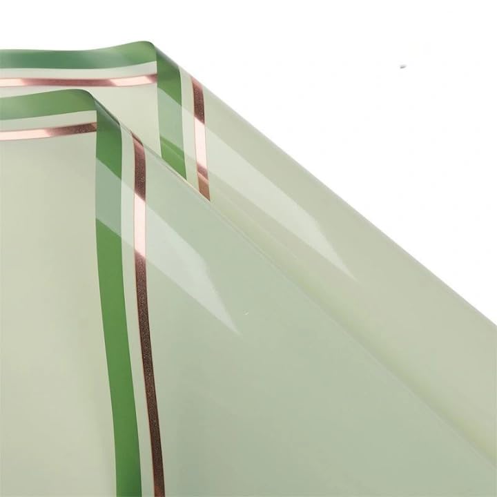 Image of Oasis 20 Sheets Korean Style Waterproof Premium Bouquet Wrapping Sheets (58 cm x 58 cm) | Green Luminous Edge Design Flower Wrapping Paper | Elegant Packaging for Bouquets Gift Wrapping and More