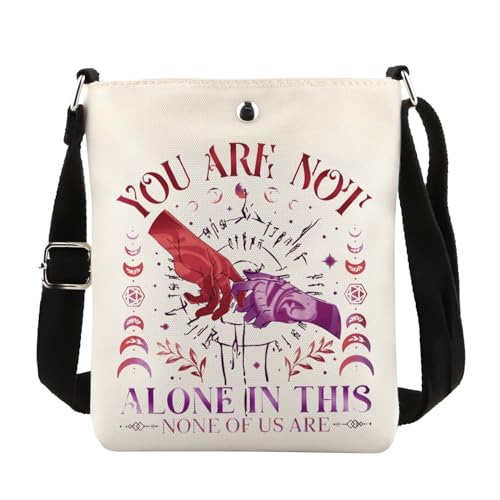 POFULL BG3 Inspired Crossbody Bag Astarion High Elf Gaming Gift Astarion Rogue Gift You Are Not Alone In This Messenger Bag (YOU ARE NOT)