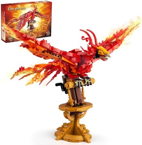 Vziimo Phoenix Building Set, Bird Animals Set Wings Adjustable Building Kit, Collectible Magic HP Model Toys Gifts for Adults Teens Fans 14+ (938 PCS)