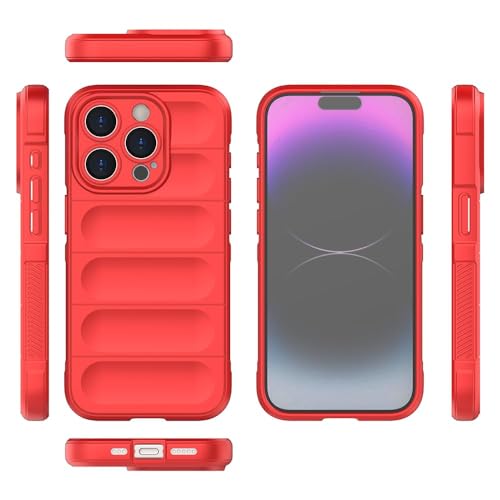 Image of Amazon Brand- Solimo Mobile Cover for Apple iPhone 15 Pro Max | Full Camera Protection | Liquid Silicon Case | Flexible Bumper Case for Apple iPhone 15 Pro Max (Red)