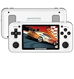  Anbernic RG351P Handheld Spielkonsole, Retro Spielekonsole mit 64G TF Card 2500 Spiele, Open Source Linux-System Portable Spielkonsole Kompatibel mit PSP/PS1/NDS, Retro Konsole 3500mAh(Weiß)