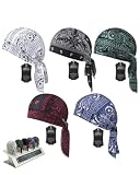 Headscarf Pirate Bandana Scarf Cooling Paisley Head Cap Motorcycle Helmet Wrap Set Performance Safety Liner Elastic Black