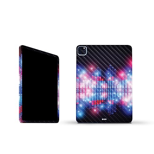 Image of MightySkins Carbon Fiber Skin Compatible with Apple iPad Pro 11 inch M2 4th Gen (2022) Full Wrap Kit - Neon Eq | Protective, Durable Textured Carbon Fiber Finish | Easy to Apply | Made in The USA