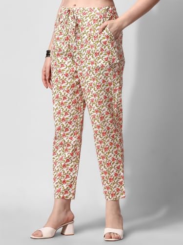 Image of MIRCHI FASHION Women's Designer Straight Fit Cotton Printed and Embellished Kurta Set with Trouser Pant and Dupatta