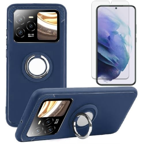 Image of BLU Bold N4 5G Phone Case and Screen Protector, [Magnetic Car Mount] [Fashion] Soft TPU Protection Cover Case and Screen Protector for Bold N4 5G (Blue)