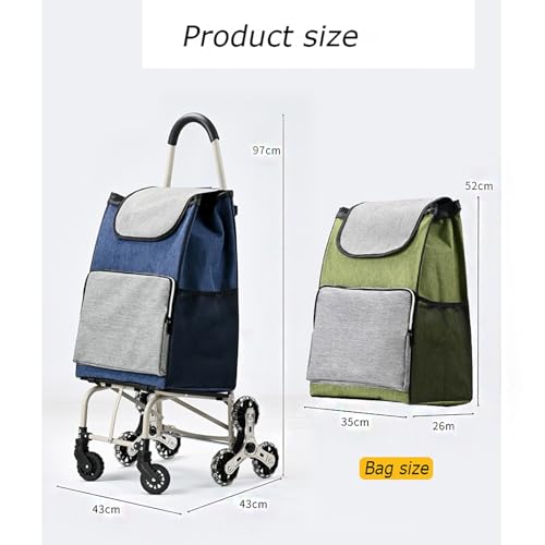 Tragbarer, faltbarer Einkaufswagen mit wasserdichter, abnehmbarer Tasche, großes Fassungsvermögen, Treppensteiger, Einkaufstrolley für einfachen Transport, idealer Lebensmittelträger für Komfort – Bild 3