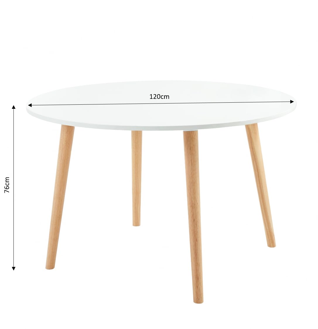 BAÏTA - Tavolo da pranzo ORATELLO laccato bianco D160 cm da 4 a 6 persone