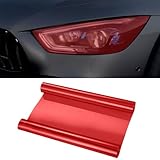 ZIMISI 11.88×48 Inches Car Headlight Tint Film, Self Adhesive Vinyl Wrap Protector Film, Cuttable Car Tint Sticker, Auto Modification Cover for Headlight, Taillight, Fog & Brake Light (Red)