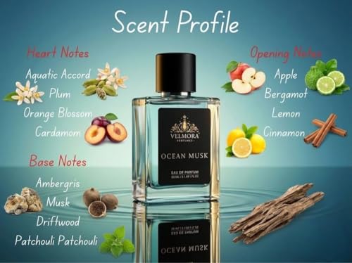 Image of Eau De Parfum 50 ml | Long Lasting Premium Fragrance Perfume Spray | Fresh Luxury Scent for Daily Wear Office Party Travel and Special Occasions (Ocean Musk)