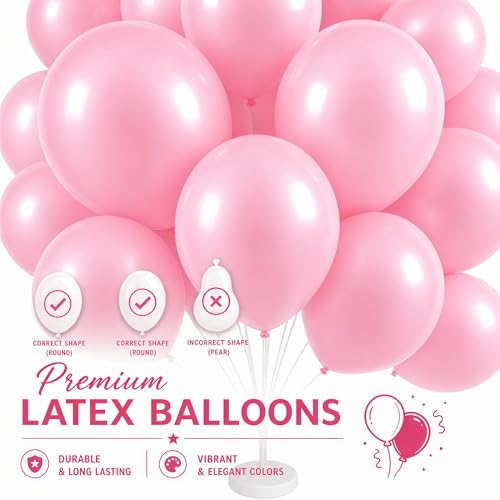 Image of Balloon Column Kit for Floor- Set of 2,Balloon Columns with Stand, Base and Pole,Balloon Tower Backdrop Decoration for Wedding, Baby Shower, Birthday Party, or Bachelorette Parties (Light Pink)