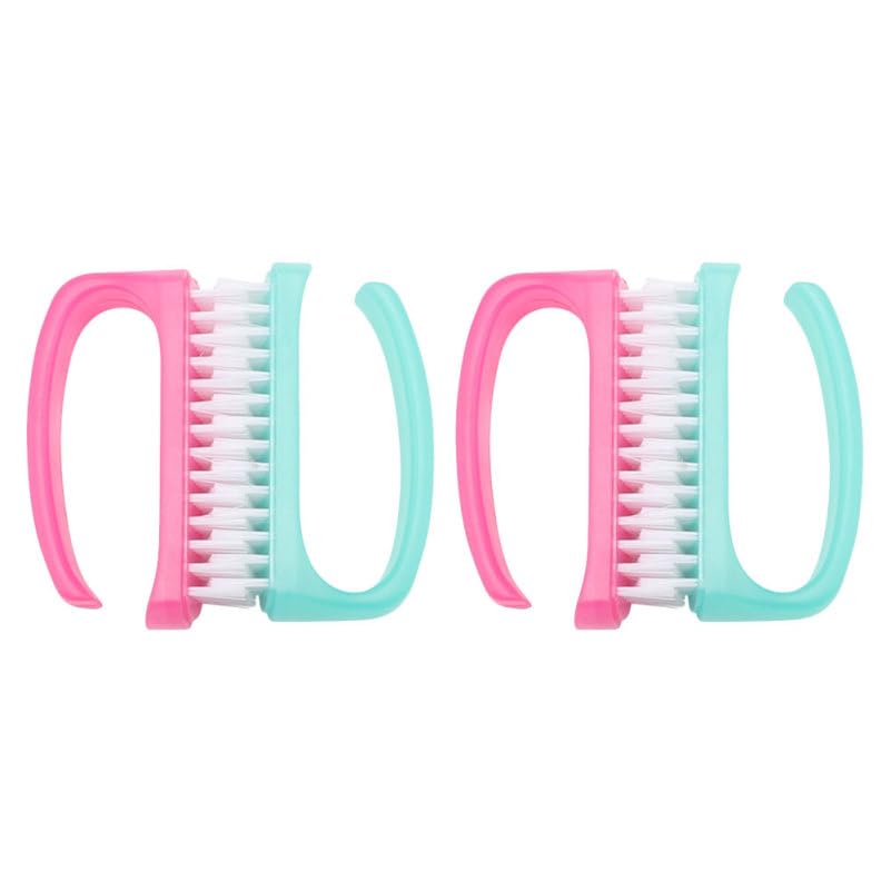 Frcolor 4Pcs Nail Cleaning Brush Set with Soft Bristles for Fingernail Dust Removal Manicure Nail Brush Cleaner for Home and Salon Use
