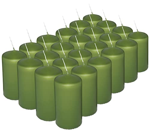 HotStar Velas cilíndricas de cera de columna, duración de 12 horas, 45 x 90 mm, color verde antigoteo (24 unidades moco 45 x 90 cm, verde) Cover