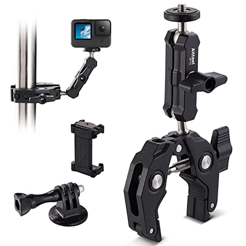 Super morsetto di montaggio Desk Selfie Stick Treppiede Stand Gimbal Rod 360 Ballhead Magic Arm con 1/4 "3/8" porta adattatore di estensione per LED Light Monitor Canon Nikon DSLR DJI (CP-12)