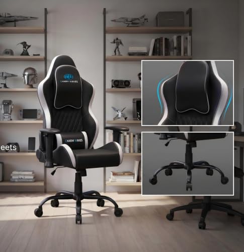 Image of Big & Tall Gaming Chair - Ergonomic High Back Gamer Chair with Adjustable Arms, Reclining Backrest & Lumbar Support - Comfortable PU Leather Chair for Adults, Office, PC Gaming