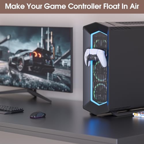 Image of Magnetic Game Controller Holder: Walnut Wood Headphone Holder for Gamers - Headset Hanger Adhesive-Free 10lbs Strong Wall Mount for Xbox /PS5 /Switch Controllers /PC Desk
