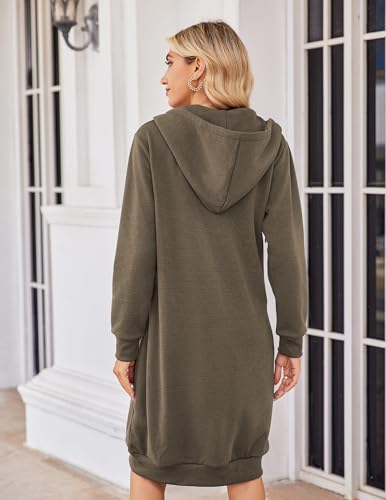 Zeagoo Women's Zip Up Hoodies Oversized Fleece Long Tunic Sweatshirts Casual Long Sleeve 2024 Fall Hoodie Jacket Coat
